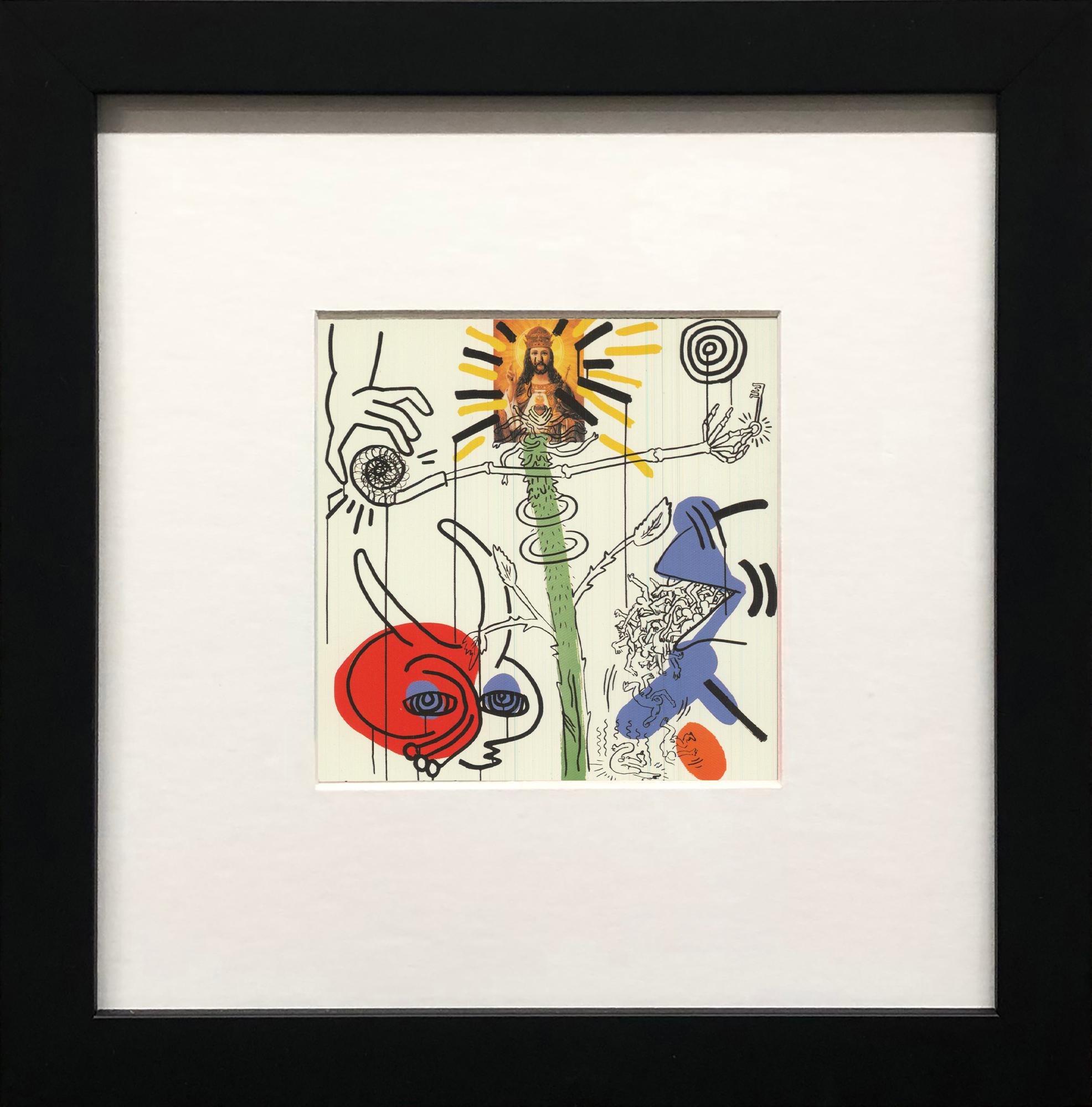 (after) Keith Haring Figurative Print - Keith Haring Apocalypse XII Offset Print, Framed Pop Art, 1980s