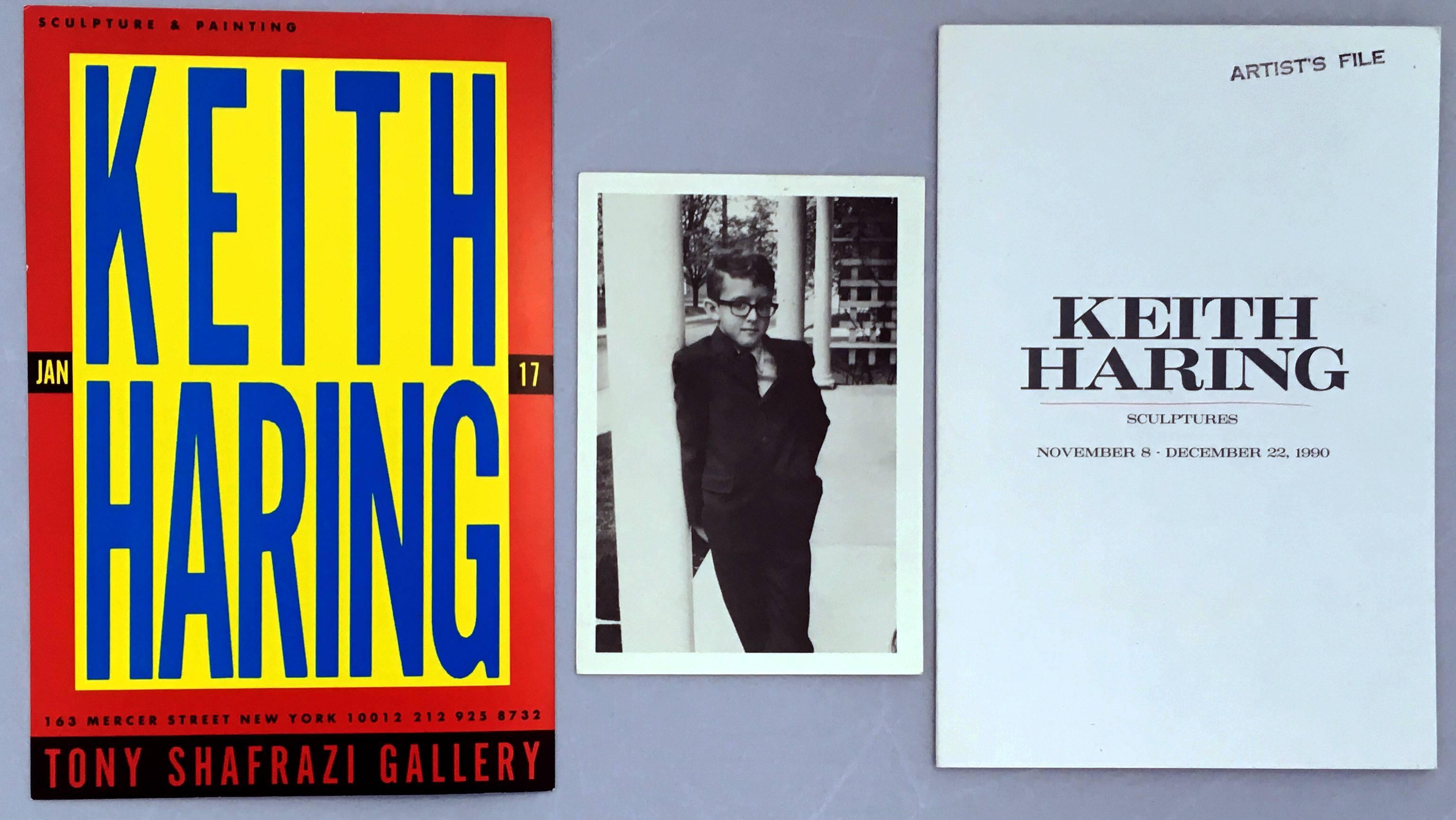 Keith Haring at Tony Shafrazi Gallery (set of 3 vintage Haring collectibles)  For Sale 1