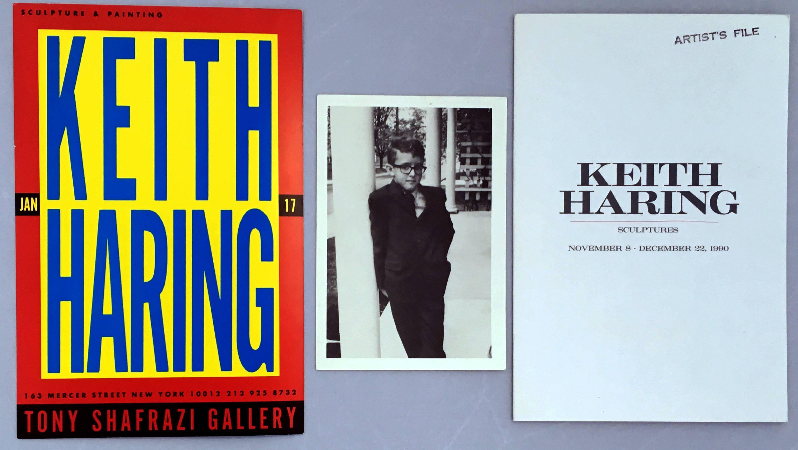 Keith Haring at Tony Shafrazi Gallery (set of 3 vintage Haring collectibles) For Sale 1