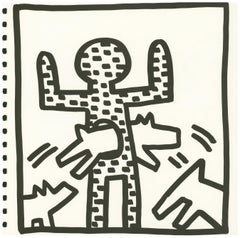 Keith Haring barking dog lithograph 1982 (Haring untitled barking dog)