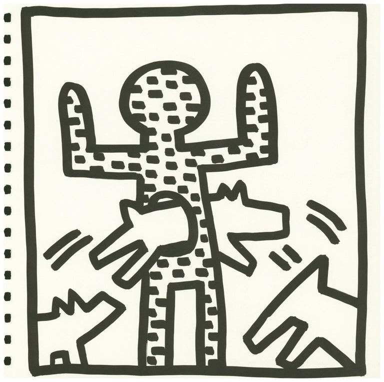 Keith Haring barking dog lithograph 1982 (Haring untitled barking dog)  - Print by (after) Keith Haring