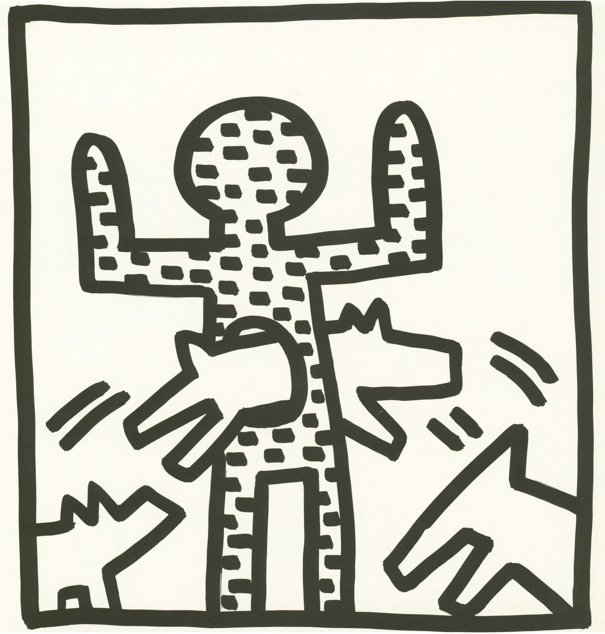 Keith Haring barking dog lithograph 1982 (Haring untitled barking dog) 