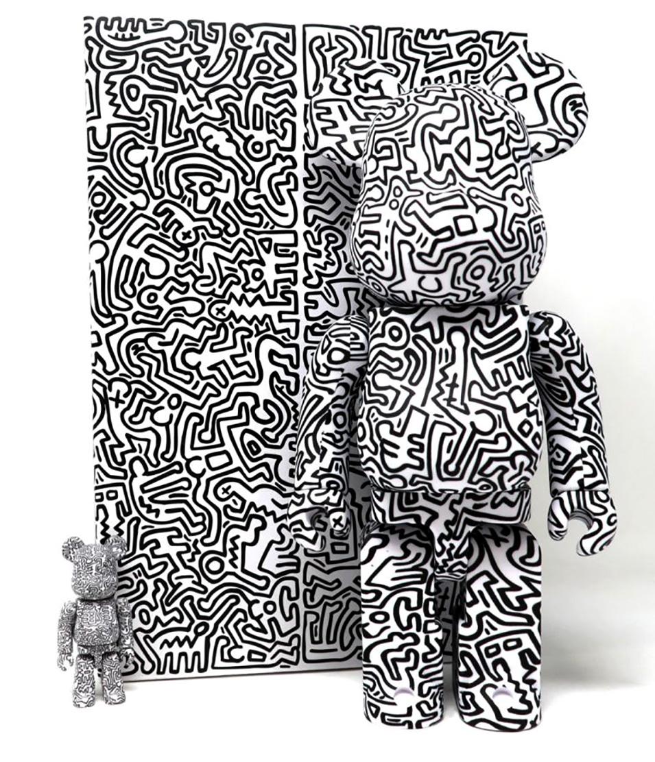 (after) Keith Haring Animal Print - Keith Haring Be@rbrick 400% ( Keith Haring black & white BE@RBRICK) 