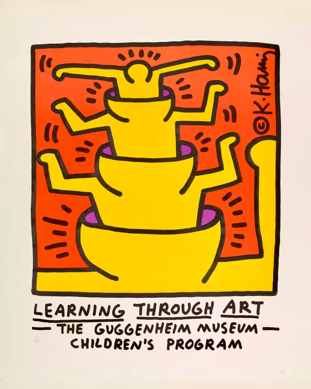 (after) Keith Haring Figurative Print - Keith Haring Learning Through Art (Keith Haring Guggenheim) 