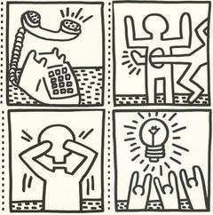 Keith Haring lithographic sheets 1982 (set of 4 works)