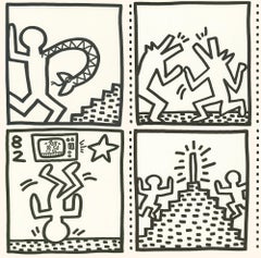 Keith Haring lithographic sheets 1982 (set of 4 works)