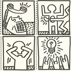 Keith Haring lithographic sheets 1982 (set of 4 works) 