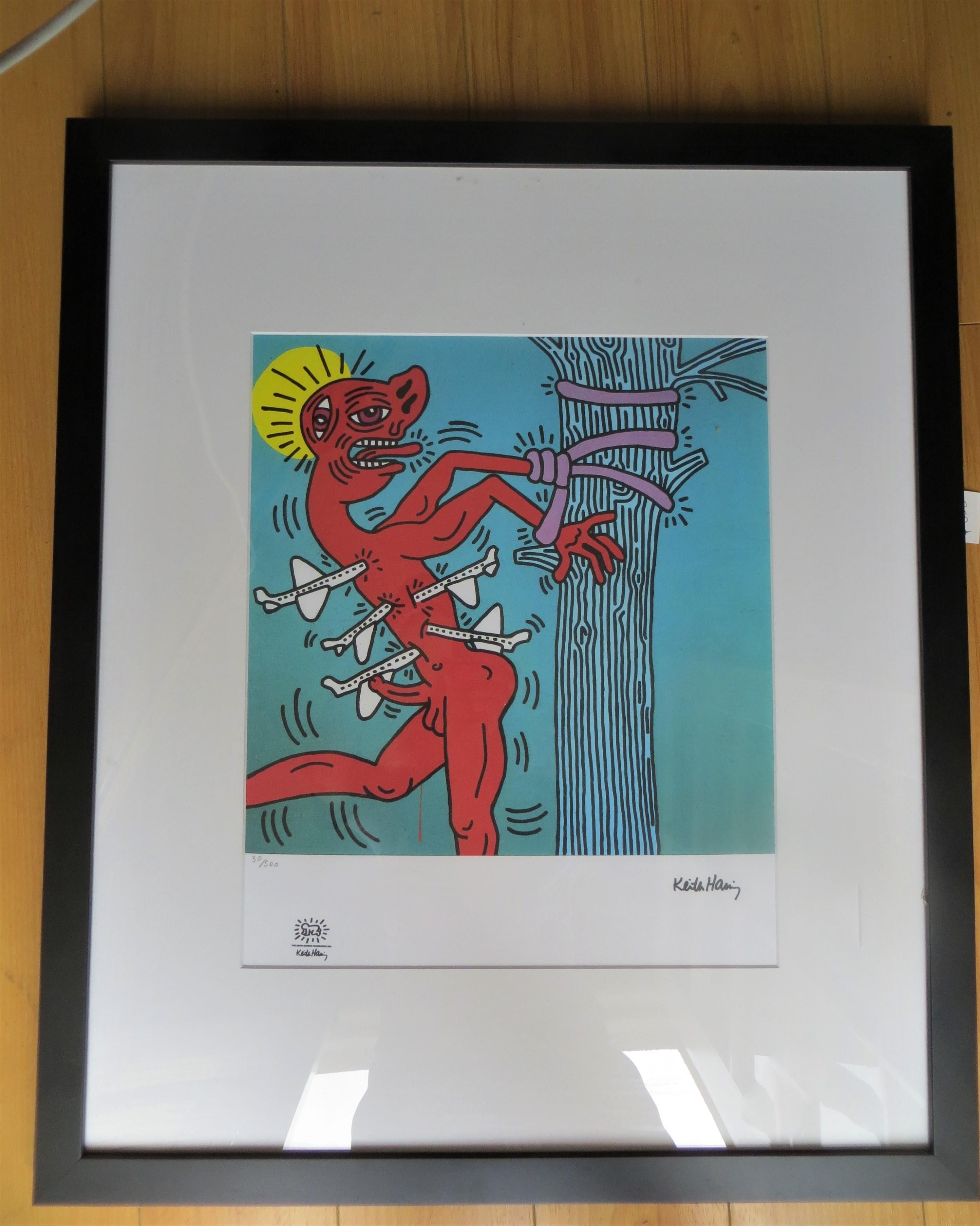 (after) Keith Haring Print -  Keith Haring, Saint Sebastian, Lithograph Numbered 30 /500