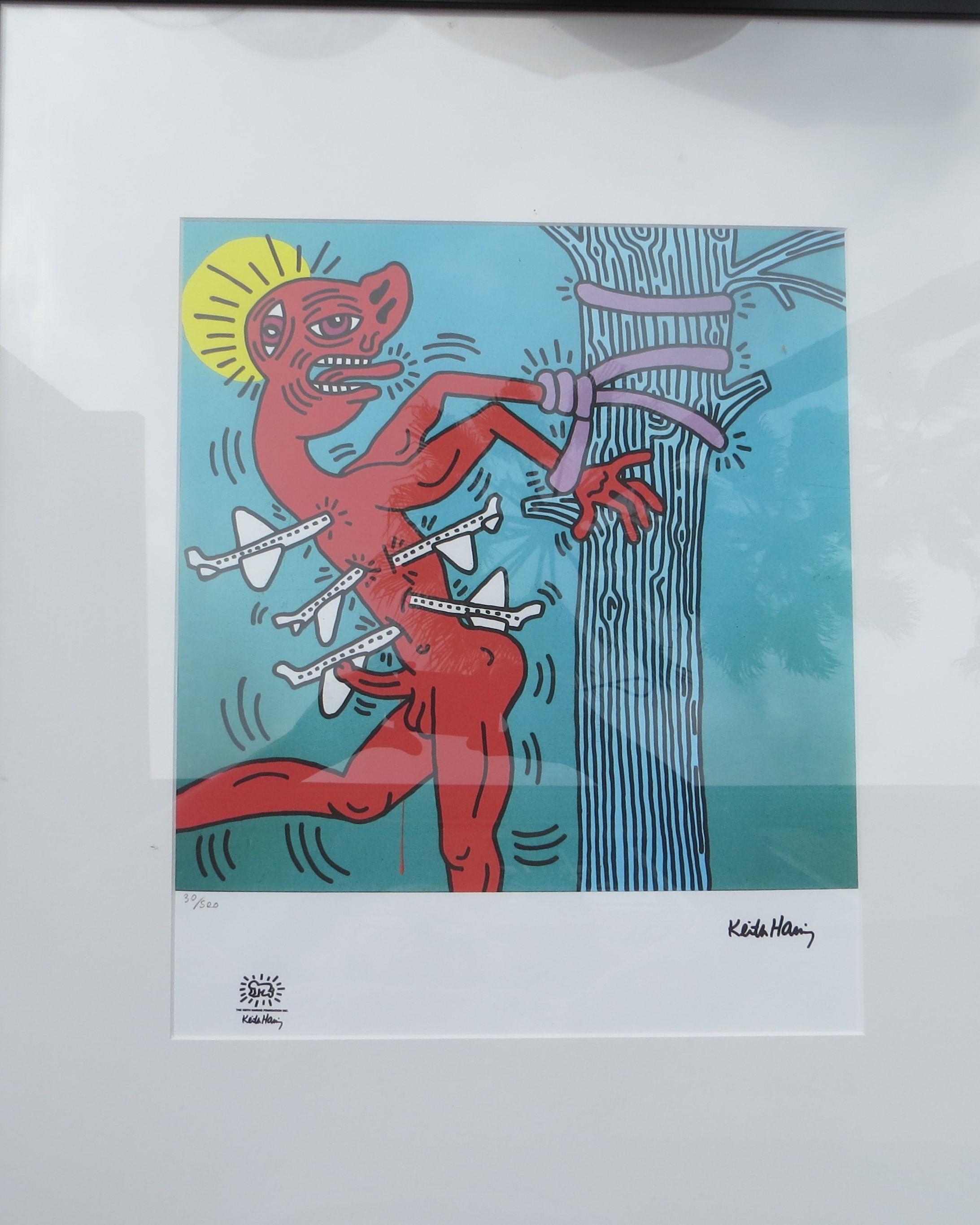  Keith Haring, Saint Sebastian, Lithographie numérotée 30 /500 - Print de (after) Keith Haring