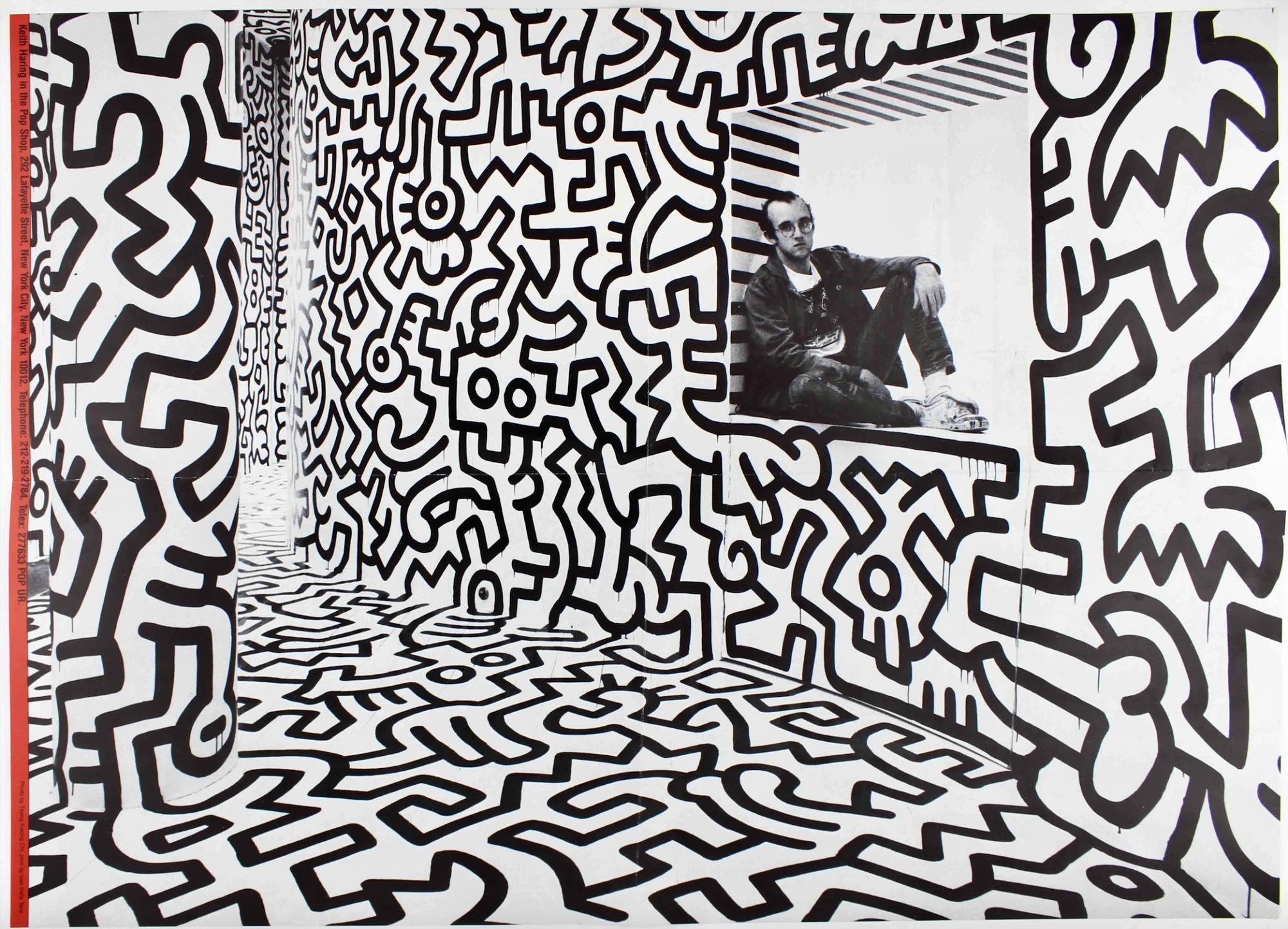 Keith Haring Pop Shop poster (vintage Keith Haring posters) - Print by (after) Keith Haring