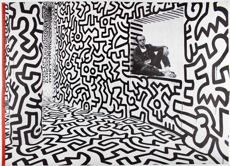 (after) Keith Haring Black and White Photograph - Keith Haring Pop Shop poster (vintage Keith Haring posters)