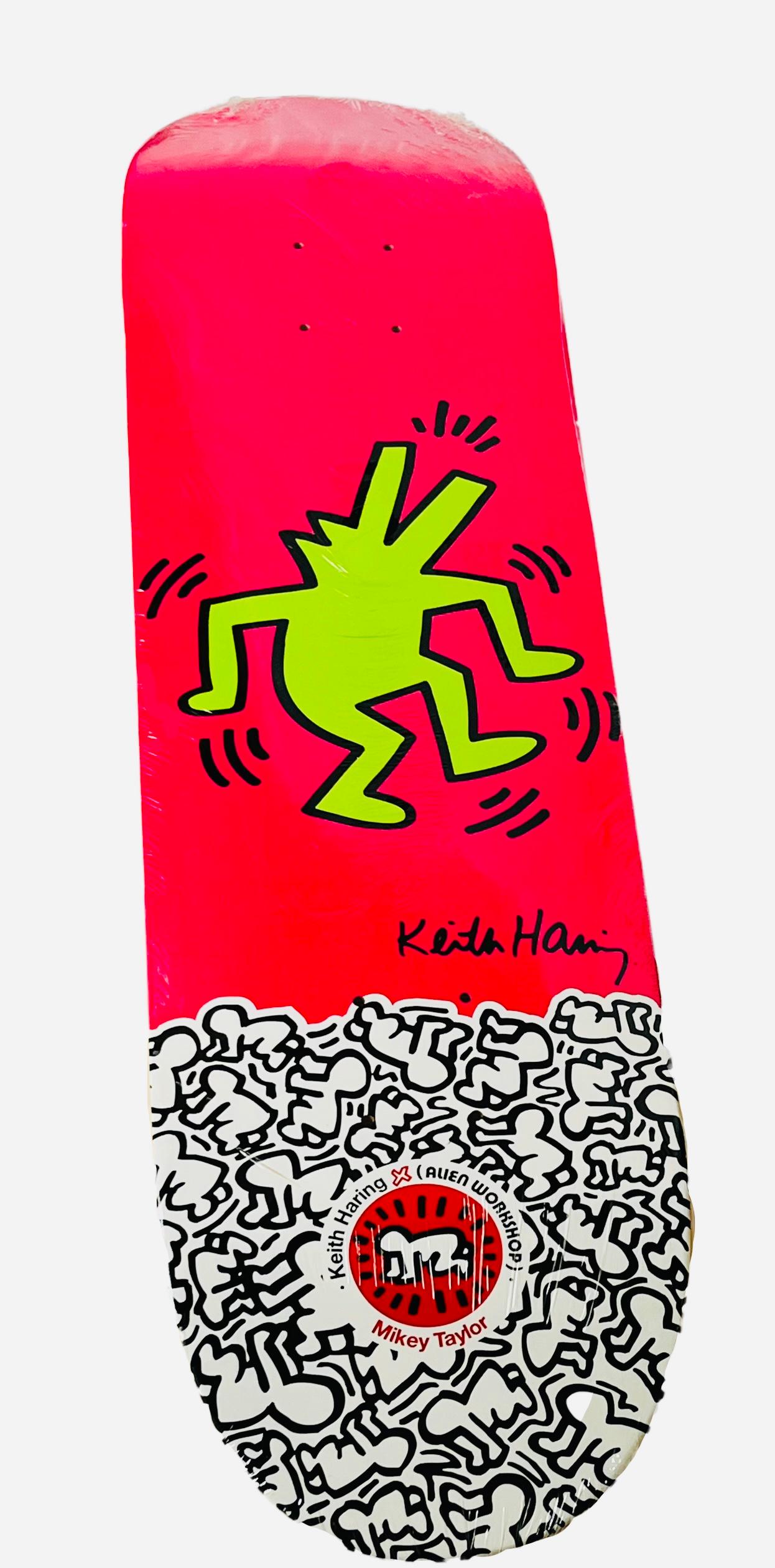 Keith Haring set of 10 skateboard decks (Keith Haring alien workshop) - Brown Figurative Print by (after) Keith Haring