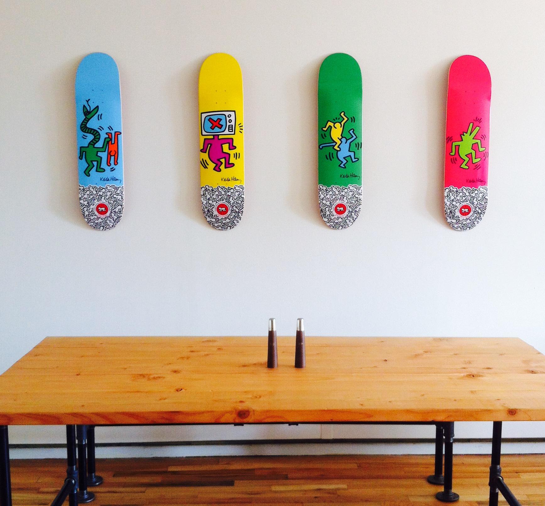 Keith Haring set of 10 skateboard decks (Keith Haring alien workshop) For Sale 8