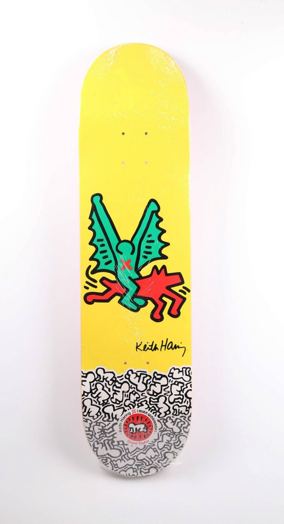 Keith Haring set of 10 skateboard decks (Keith Haring alien workshop) - Brown Figurative Print by (after) Keith Haring