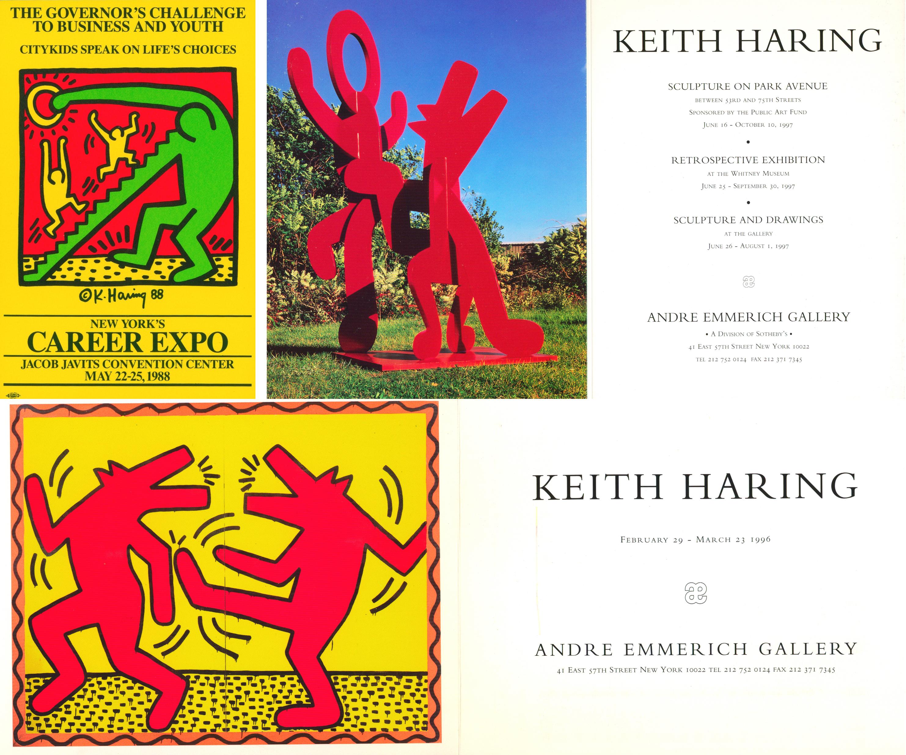 Eine Sammlung von 30 Keith-Haring-Ankündigungskarten, die größtenteils aus den Jahren 1987 bis Mitte der 1990er Jahre stammen. Zu den Highlights gehören die Keith-Haring-Gedenkausstellung in der Galerie Tony Shafrazi im Jahr 1990,
