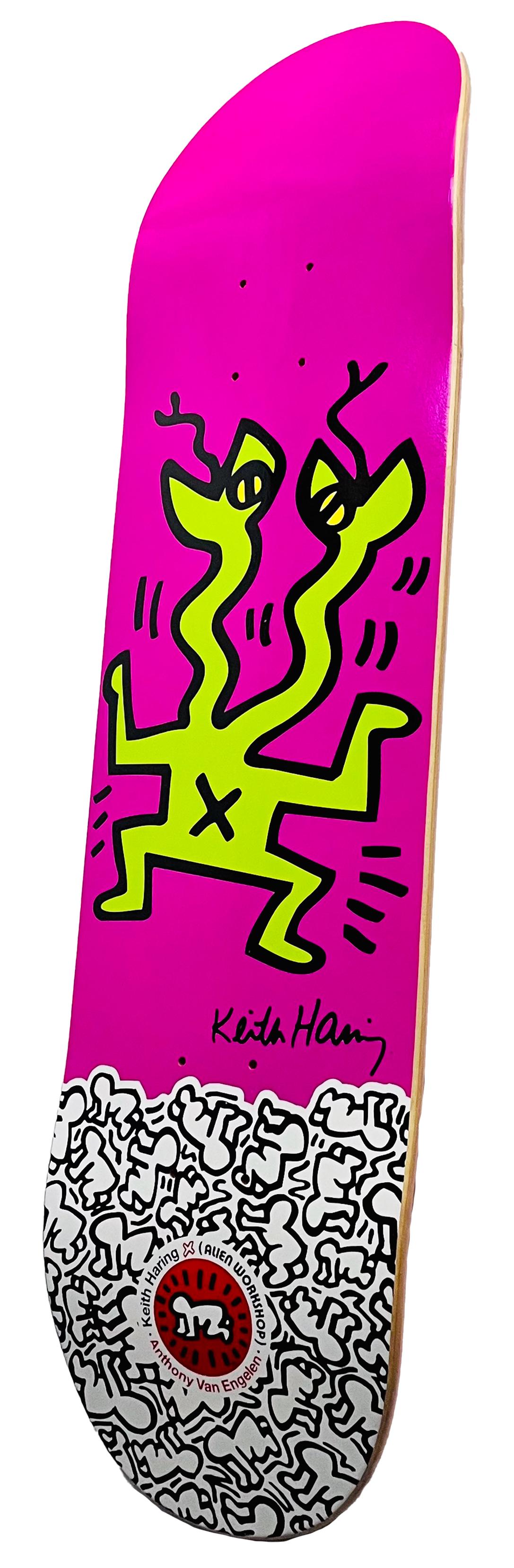 Keith Haring Skateboard Deck (Keith Haring snakes) - Sculpture by (after) Keith Haring