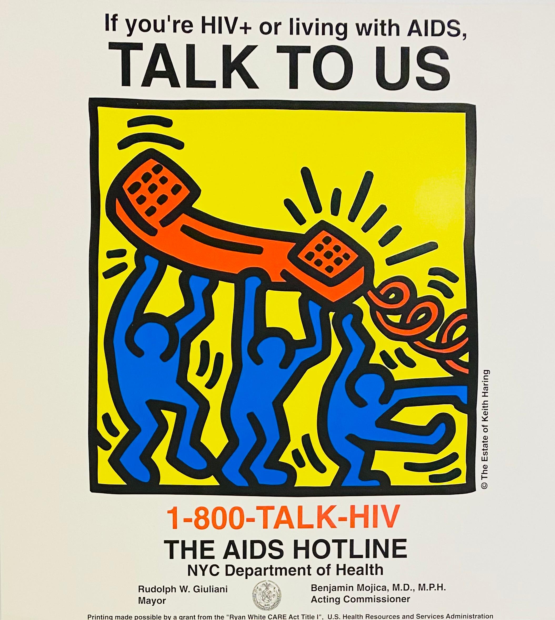 Keith Haring Talk To Us! (Keith Haring Aids hotline) - Print by (after) Keith Haring