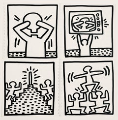 Keith Haring Tony Shafrazi 1982 (set de 4 œuvres imprimées)
