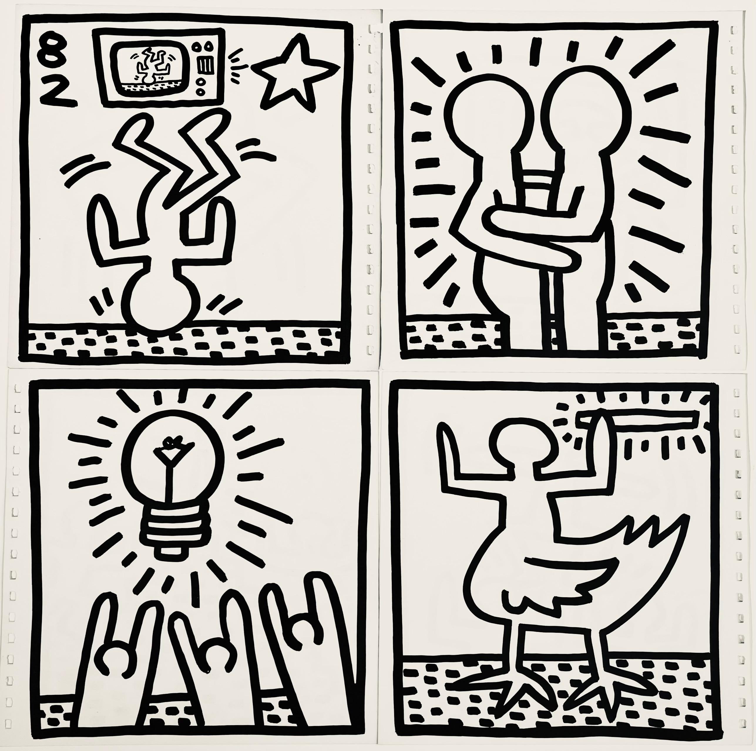 Keith Haring Tony Shafrazi 1982 (set of 4 printed works)
