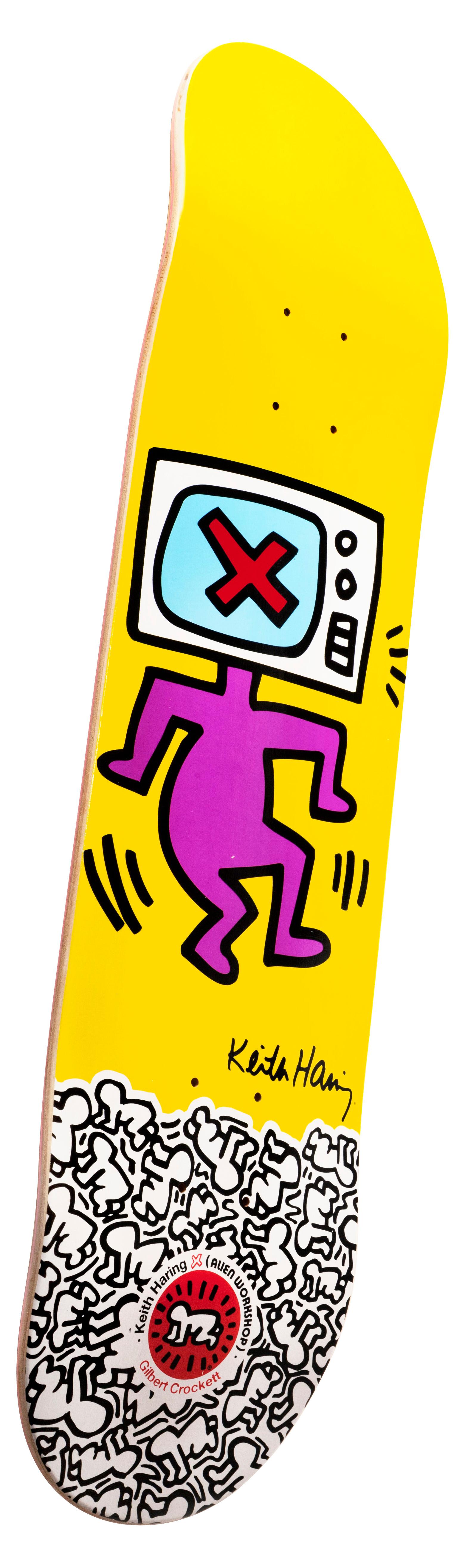Keith Haring TV Head Skate Deck (Keith Haring giallo) - Print di (after) Keith Haring