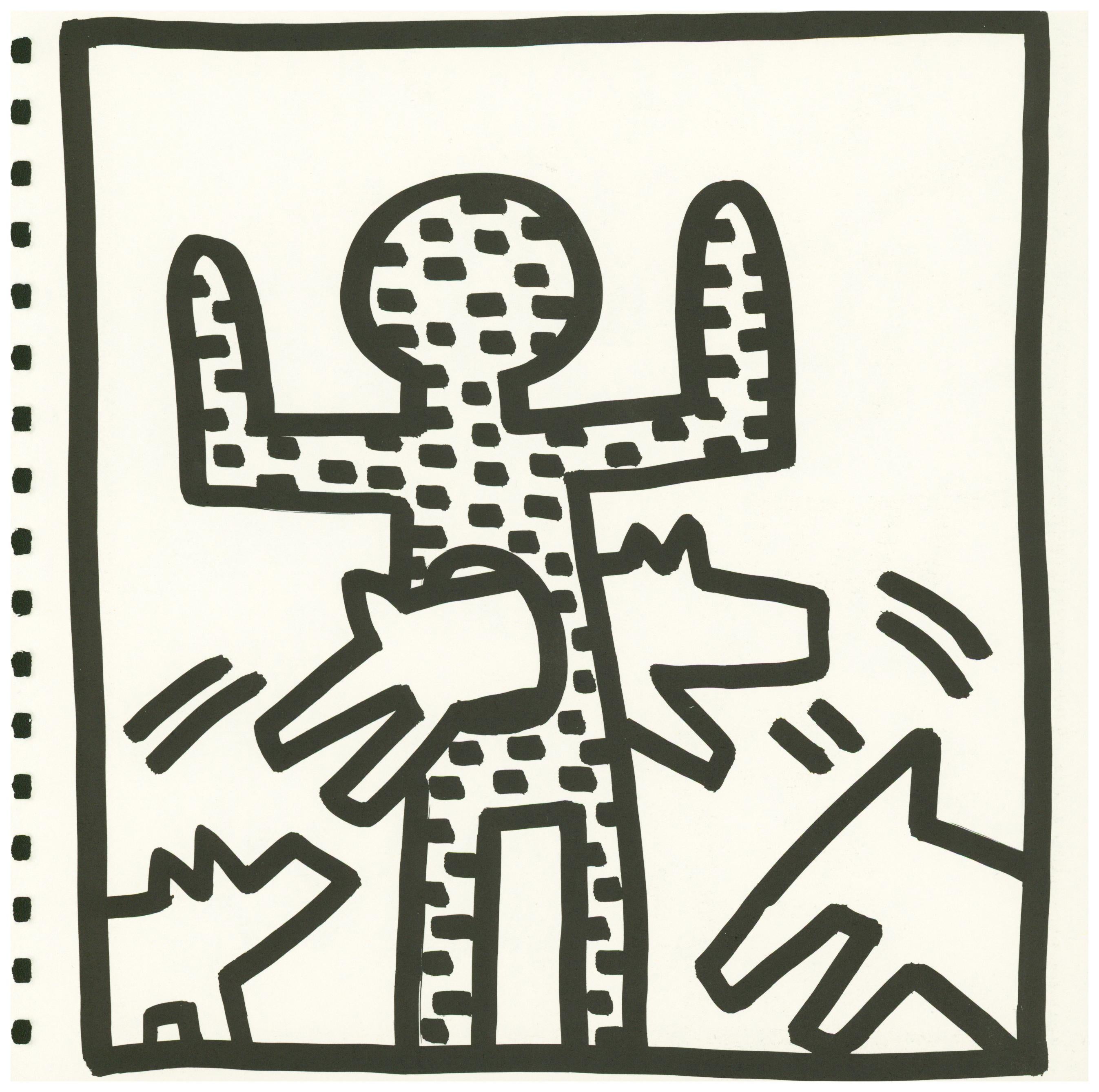 Keith Haring (untitled) angel lithograph 1982 (Keith Haring prints) - Pop Art Print by (after) Keith Haring