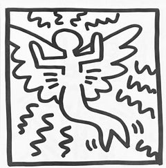 Keith Haring (untitled) angel lithograph 1982 (Keith Haring prints)