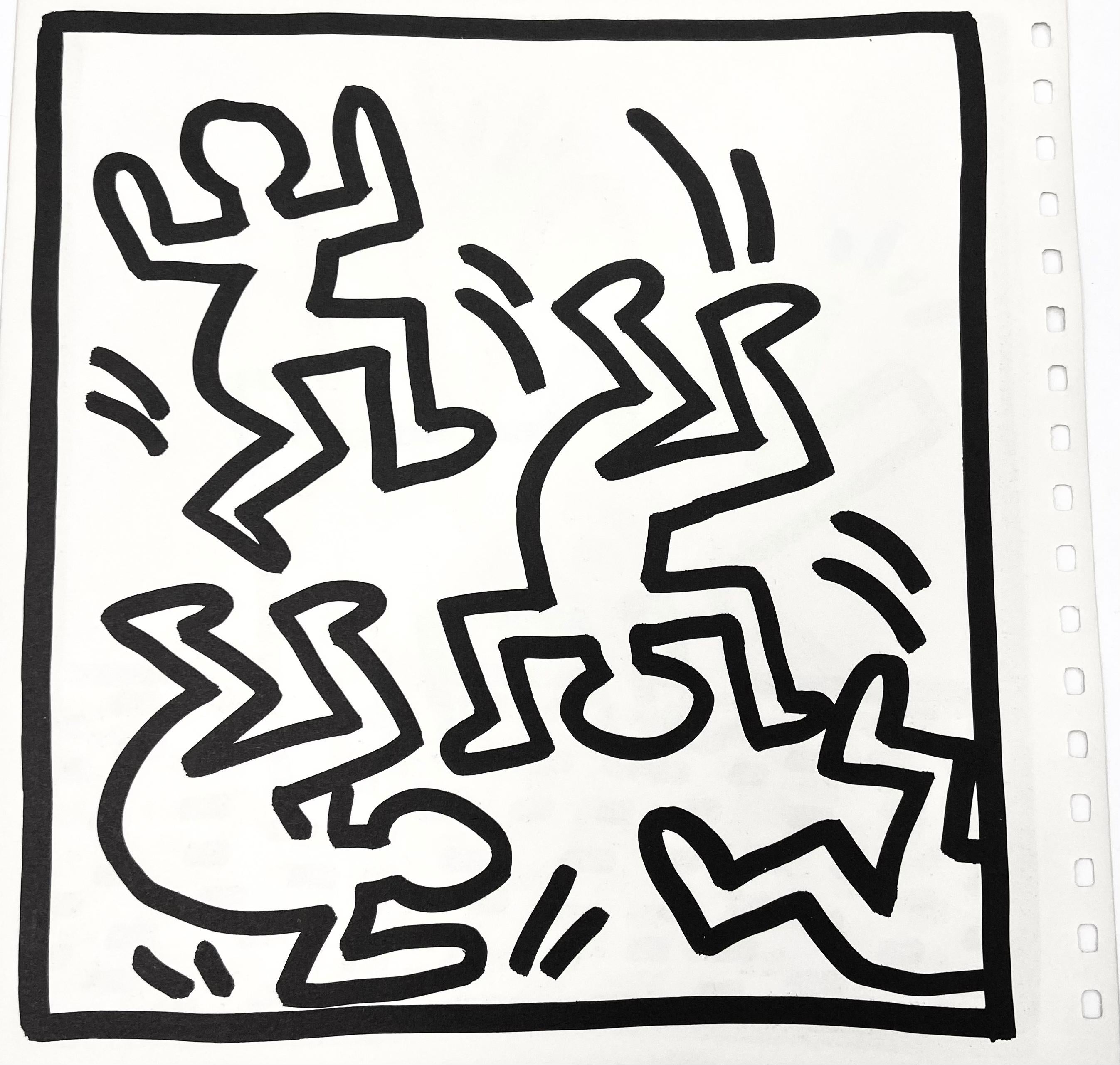 Keith Haring (untitled) dancing figures lithograph 1982 (Keith Haring prints) - Print by (after) Keith Haring