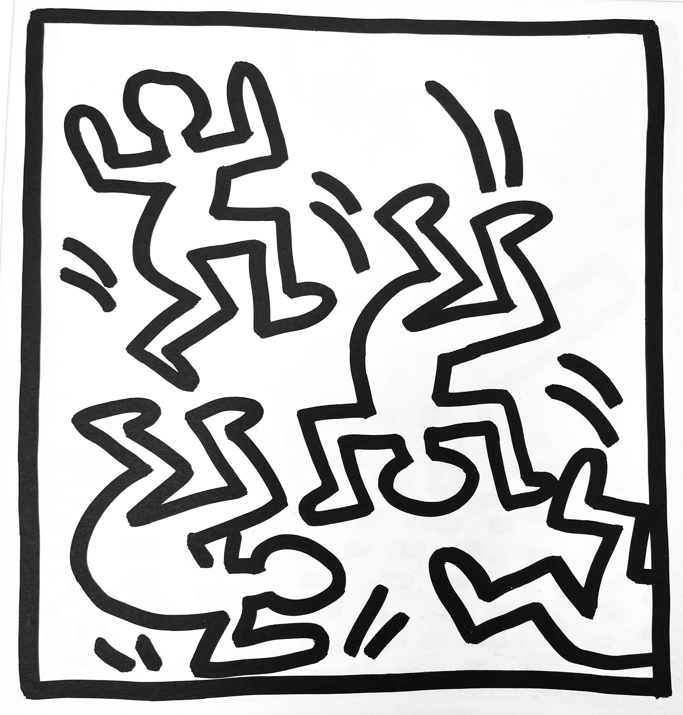 (after) Keith Haring Animal Print - Keith Haring (untitled) dancing figures lithograph 1982 (Keith Haring prints)