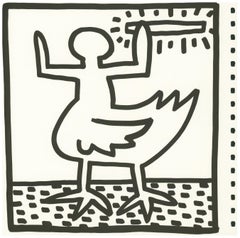 Keith Haring (untitled) Duck lithograph 1982 (Keith Haring prints)