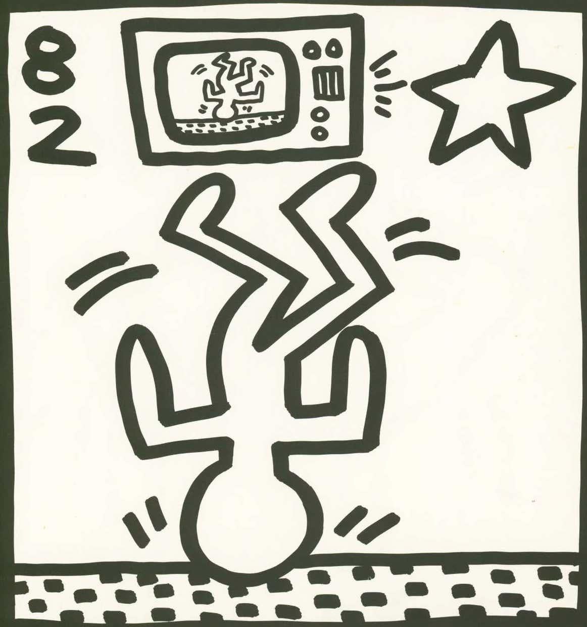 Keith Haring (untitled) figurative lithograph 1982 (Keith Haring prints) - Pop Art Print by (after) Keith Haring