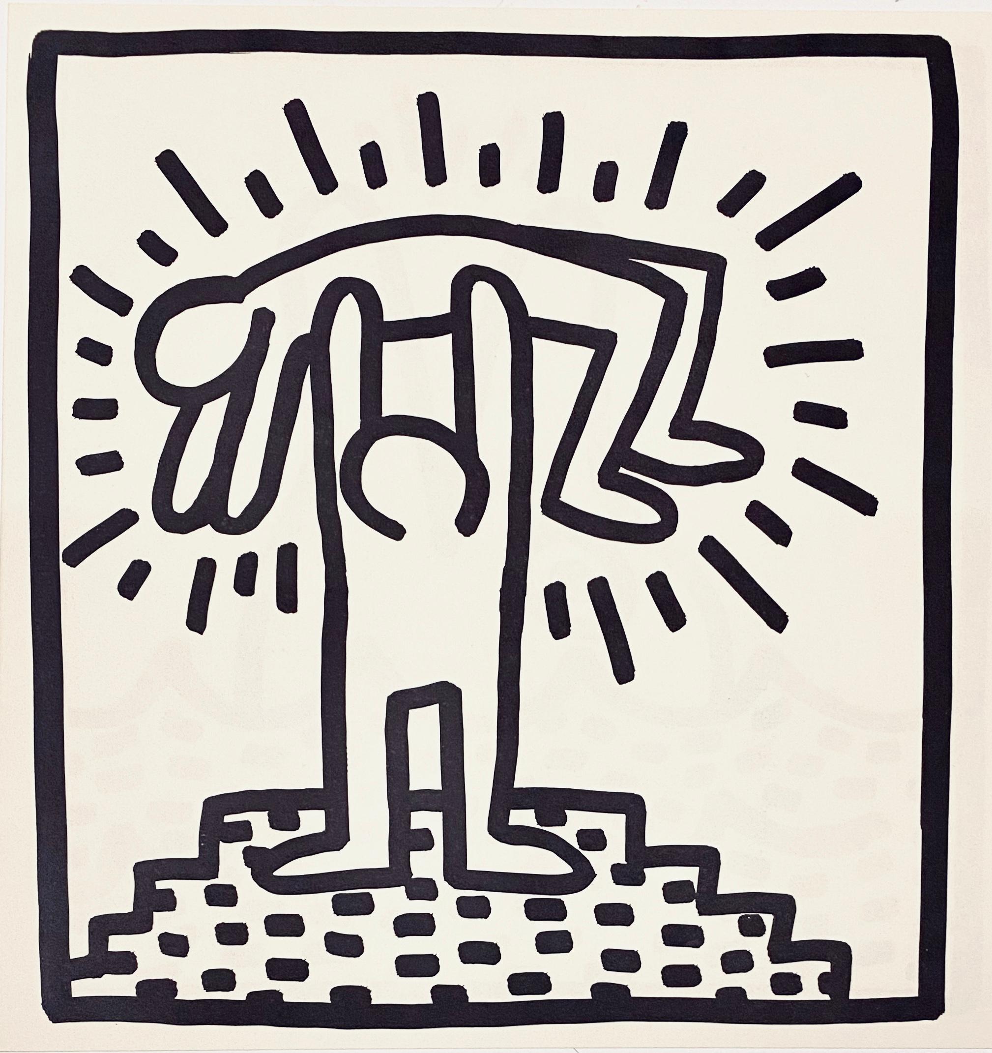Keith Haring (untitled) figurative lithograph 1982 (Keith Haring prints) 