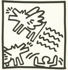 Keith Haring (untitled) Flying Dogs lithograph 1982 (Keith Haring prints) 