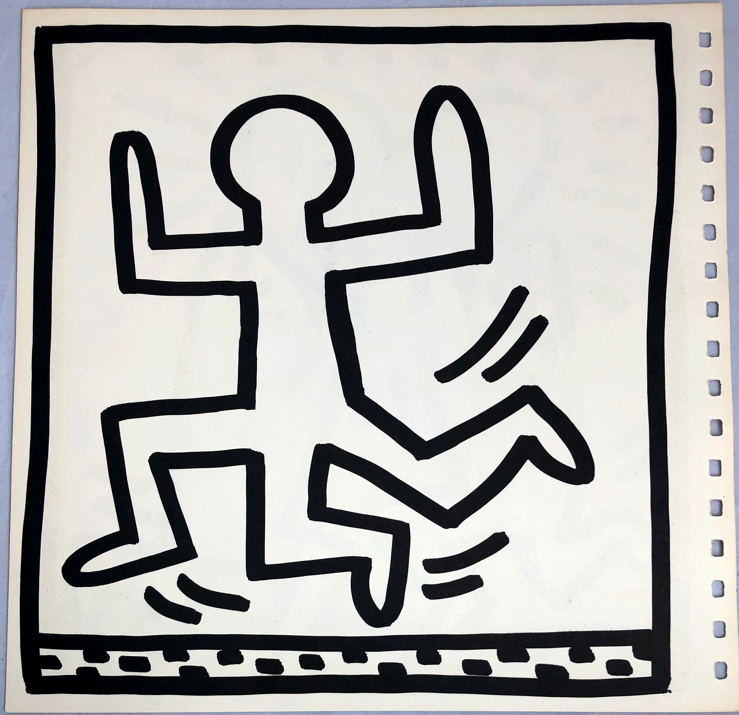 Keith Haring (untitled) Heart Lithograph 1982:
Double-sided lithographic insert from the seminal spiral bound, early 1980s Shafrazi monograph showcasing Haring's work. 

Offset lithograph; 9 x 9 inches. 
Condition: good overall vintage condition