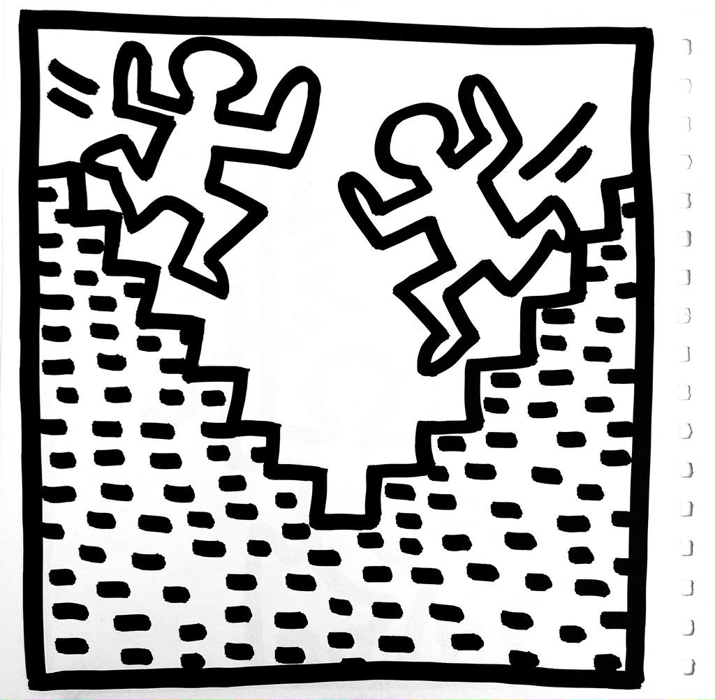Keith Haring (untitled) lithograph 1982 (Keith Haring prints) - Print by (after) Keith Haring