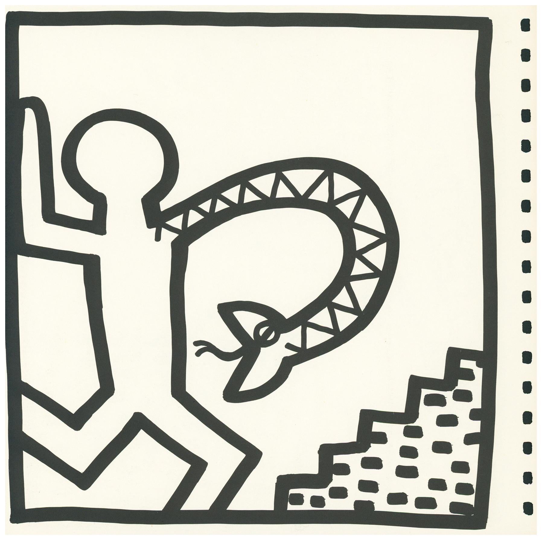 Keith Haring (untitled) Telephone lithograph 1982 (Keith Haring 1982)  - Pop Art Print by (after) Keith Haring