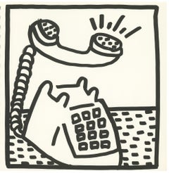 Keith Haring (untitled) Telephone lithograph 1982 (Keith Haring prints) 