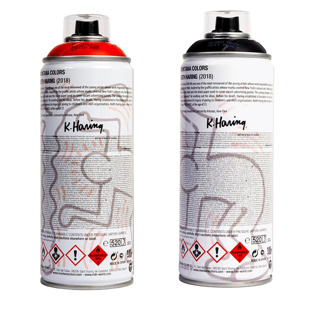 Limited edition Keith Haring spray paint can set For Sale 1