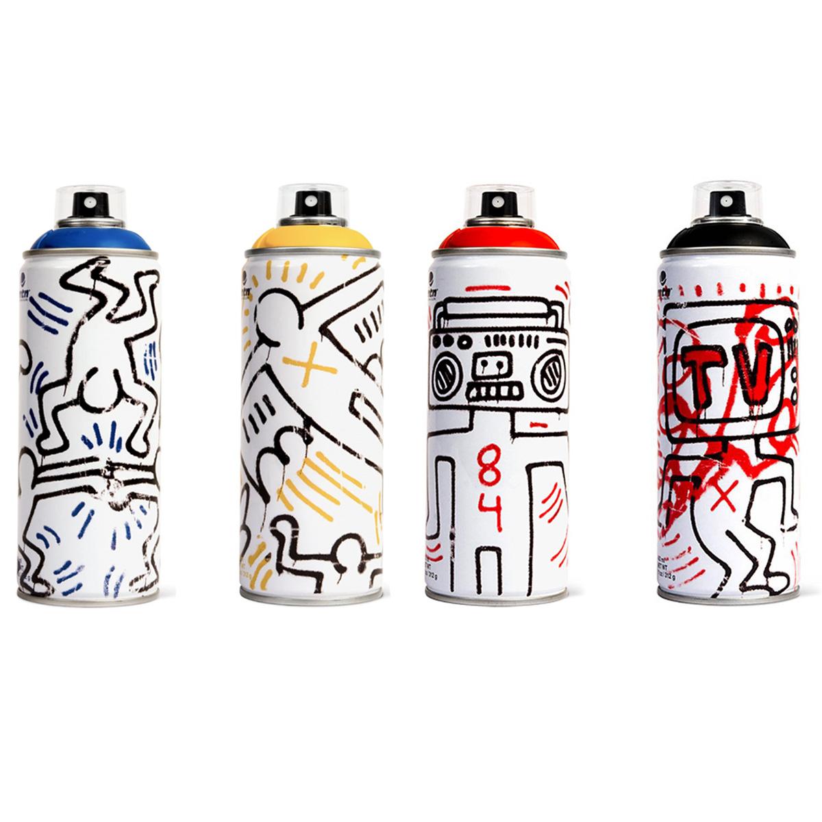 Limited edition Keith Haring spray paint can set - Mixed Media Art by (after) Keith Haring