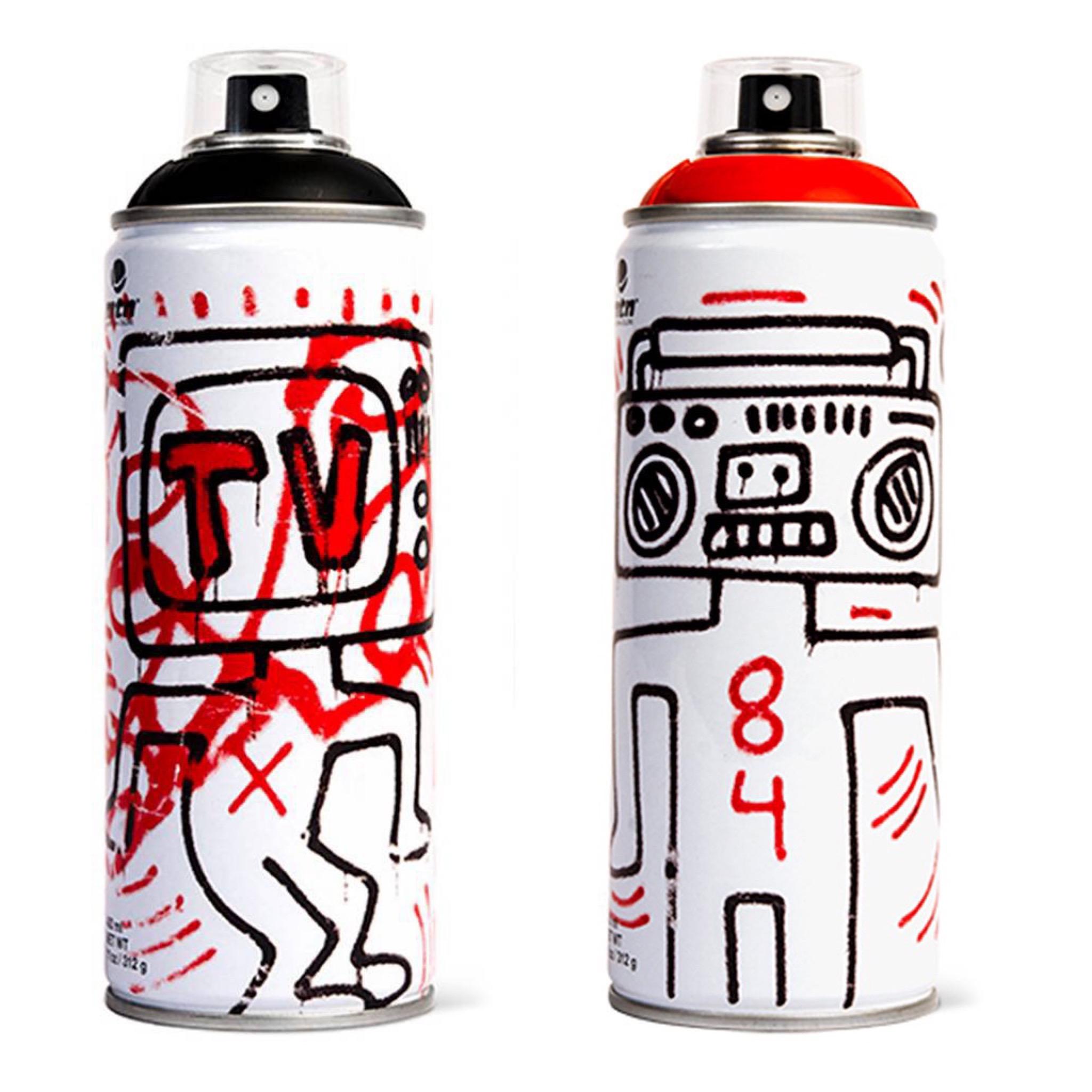 Limited edition Keith Haring spray paint can set