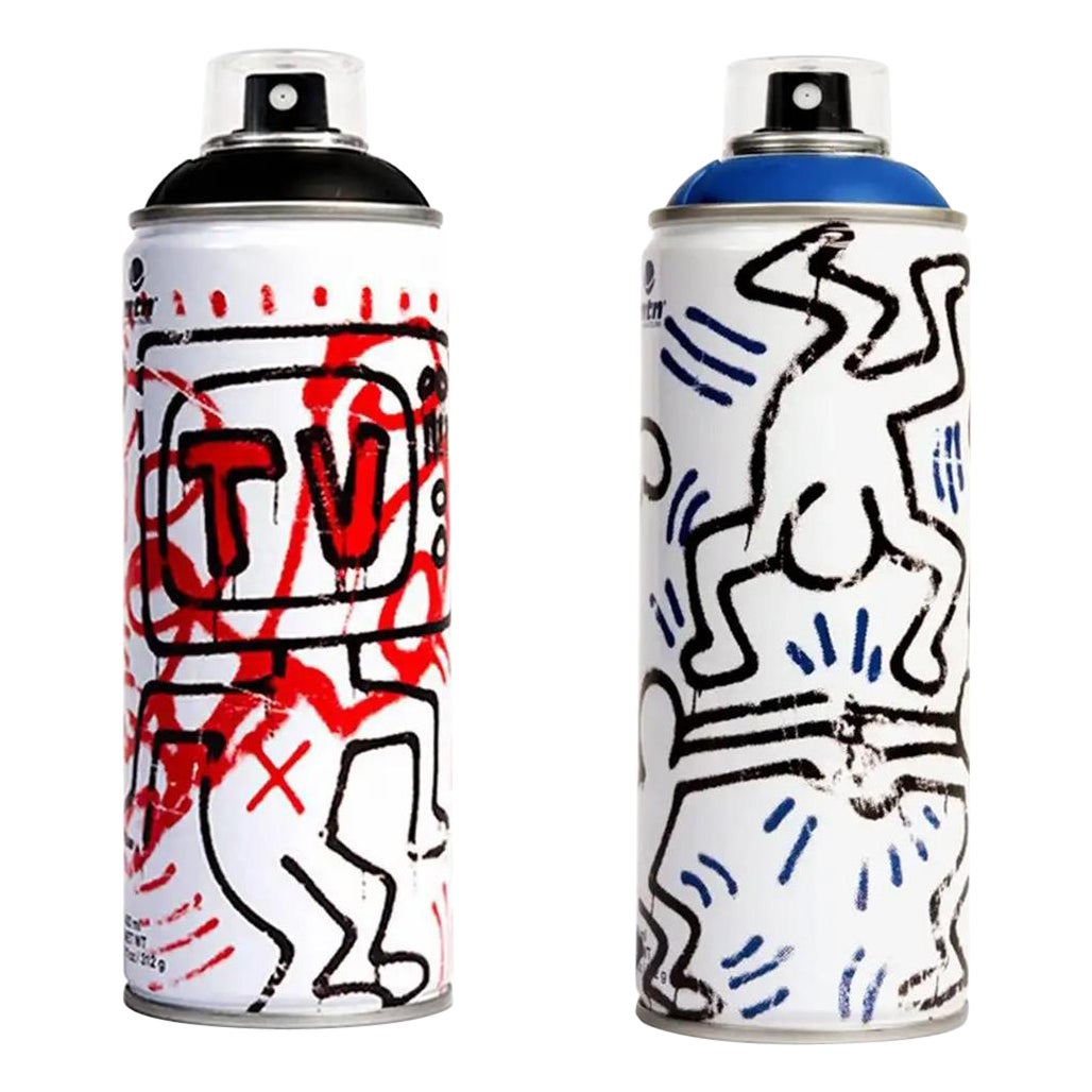 Limited edition Keith Haring spray paint can (set of 2) - Print by (after) Keith Haring