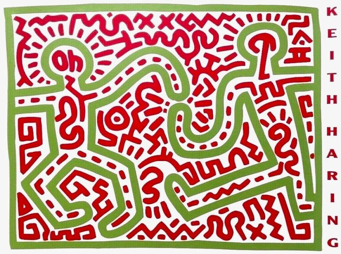 (after) Keith Haring Figurative Print - Untitled, 1983 (Two Figures), Exhibition Poster