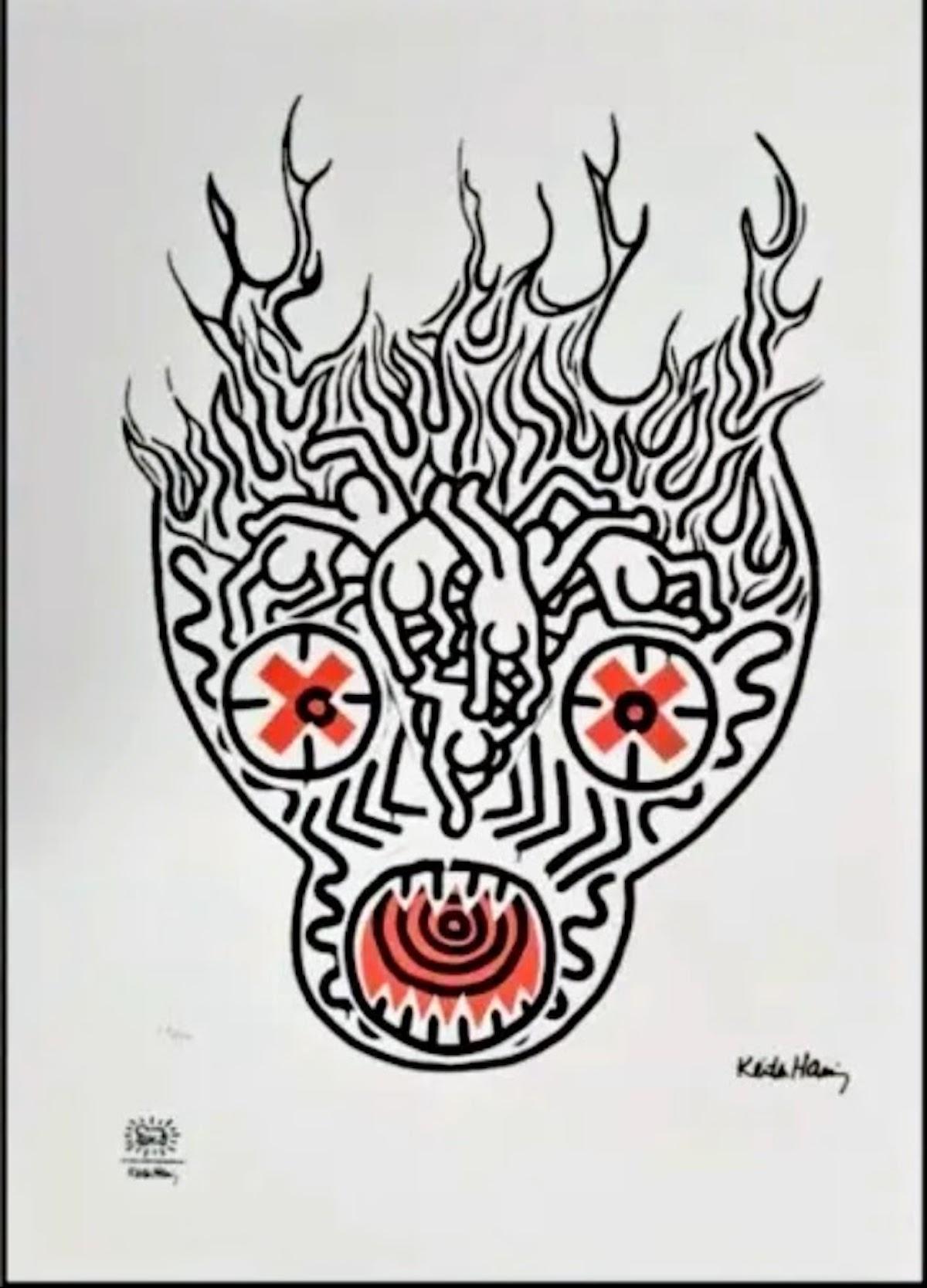 (after) Keith Haring Figurative Print - Untitled, The Keith Haring Foundation Lithograph, Numbered  /150