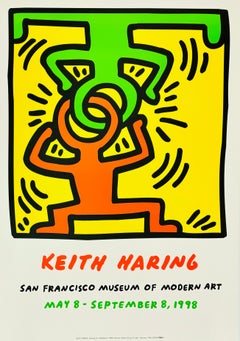 Vintage Keith Haring exhibition poster (Keith Haring San Francisco 1998)