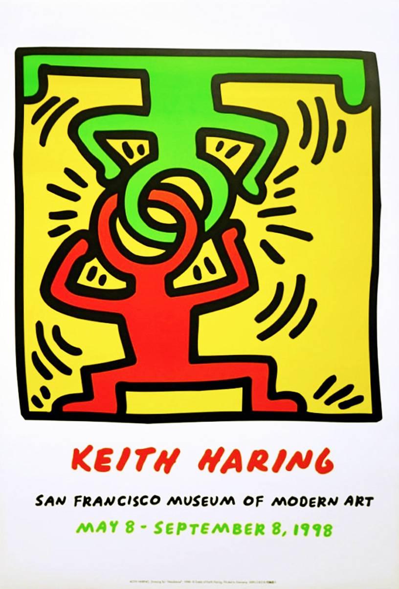 Vintage Keith Haring exhibition poster (Keith Haring San Francisco 1998)  - Print by (after) Keith Haring