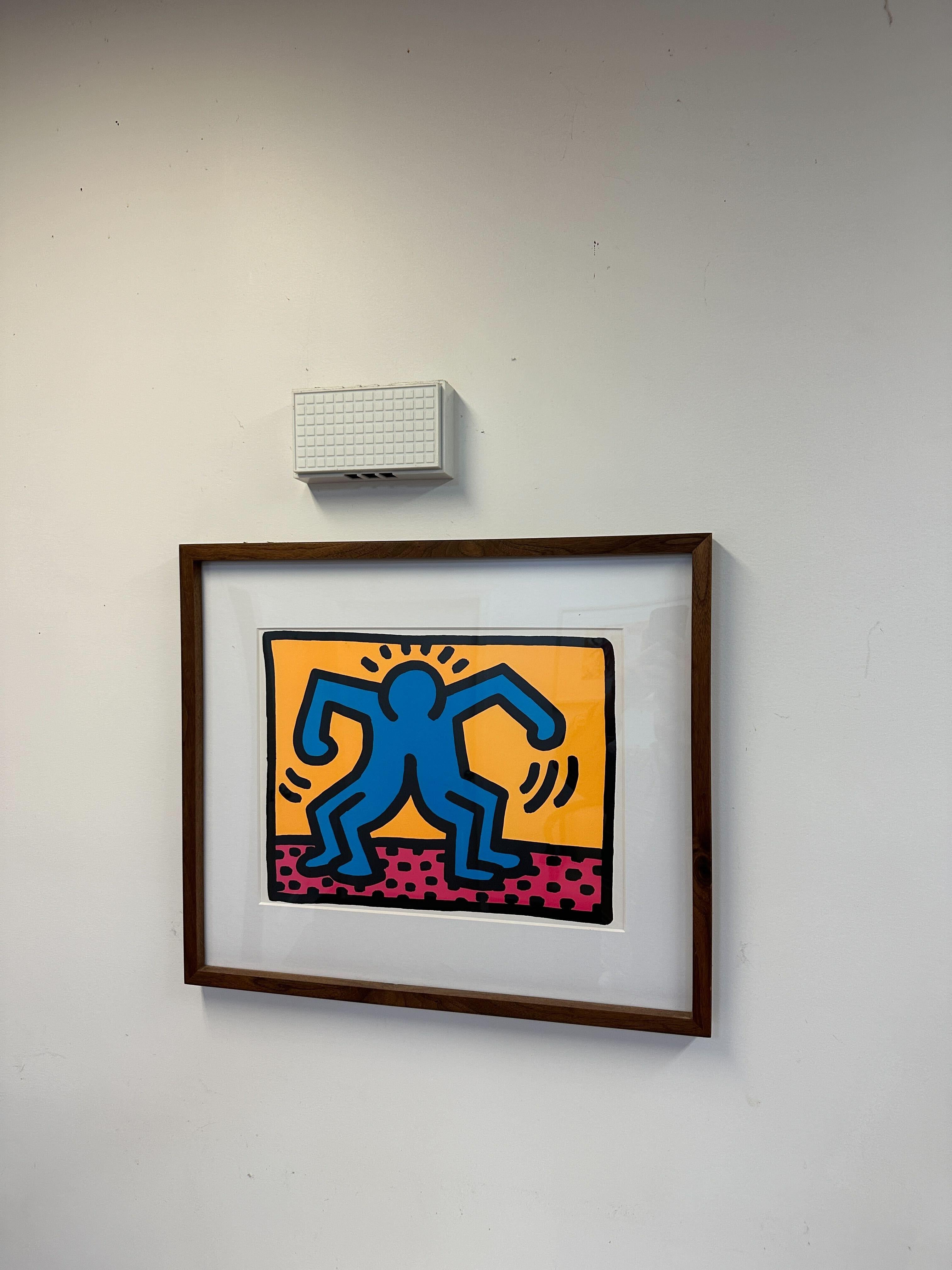 This is an after Keith Haring Estate screenprint in colors. The sheet has had the edges trimmed and is in good overall condition. The sight measures 12.75