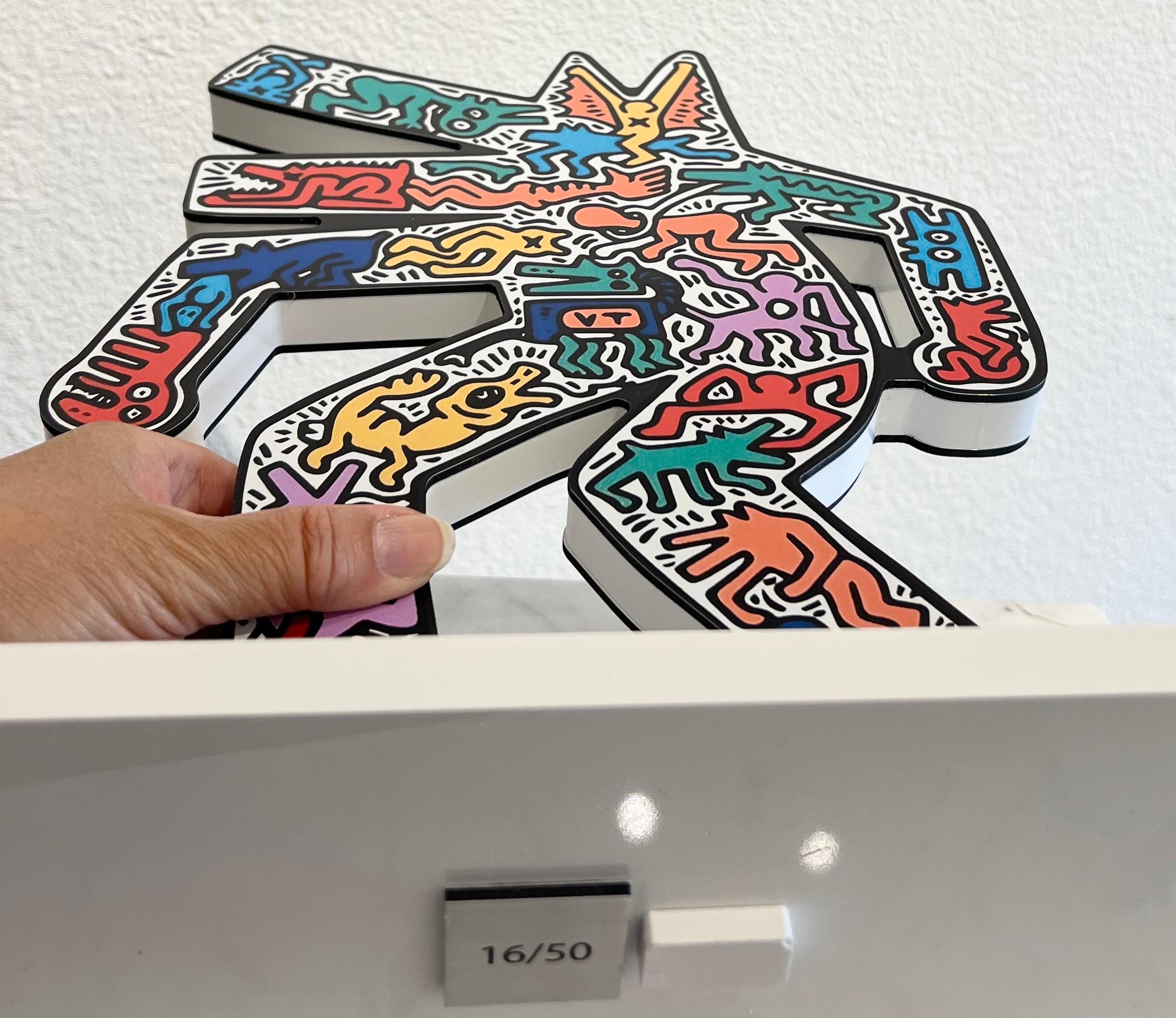 Bellender Hund, Keith Haring Bellender Hund. (Pop-Art), Sculpture, von (after) Keith Haring