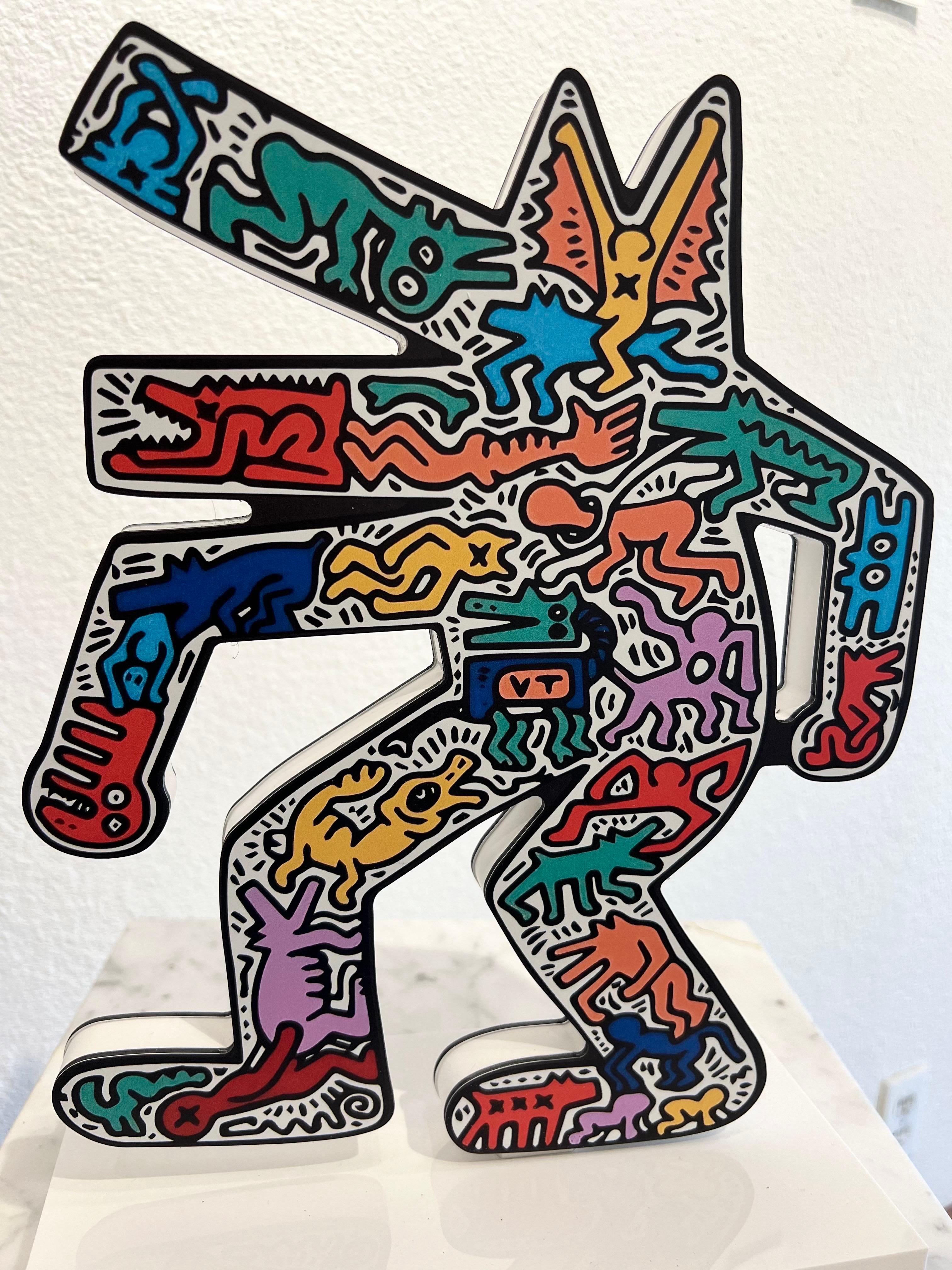 (after) Keith Haring Figurative Sculpture – Bellender Hund, Keith Haring Bellender Hund.