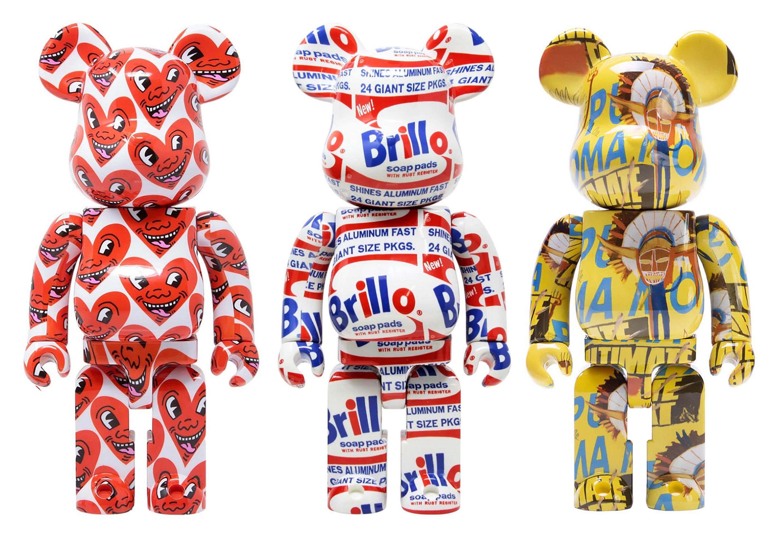 Basquiat Warhol Haring Bearbrick 400%: (set of 3 works)