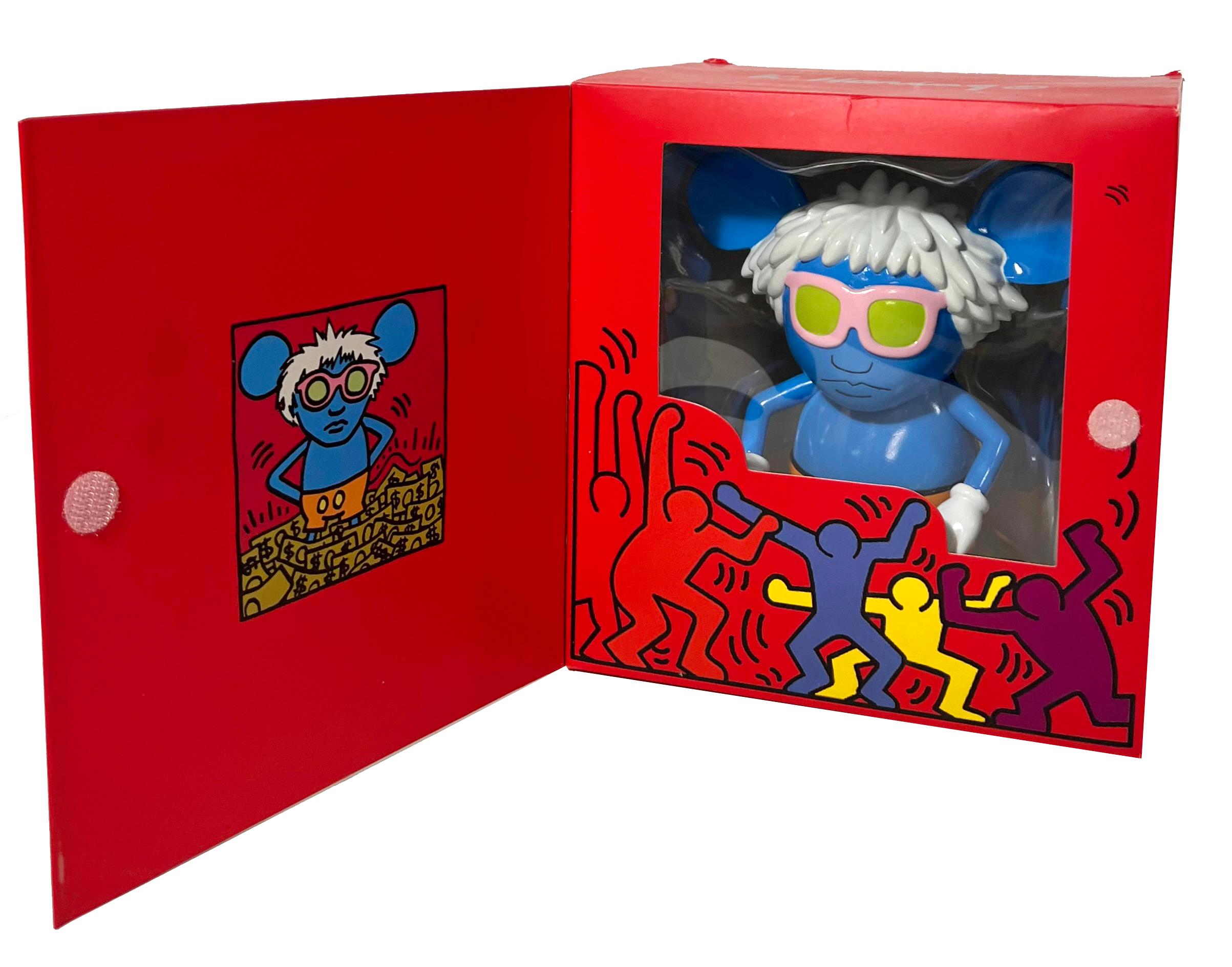 Keith Haring Andy Mouse art toy (Keith Haring Andy Warhol)  - Sculpture by (after) Keith Haring