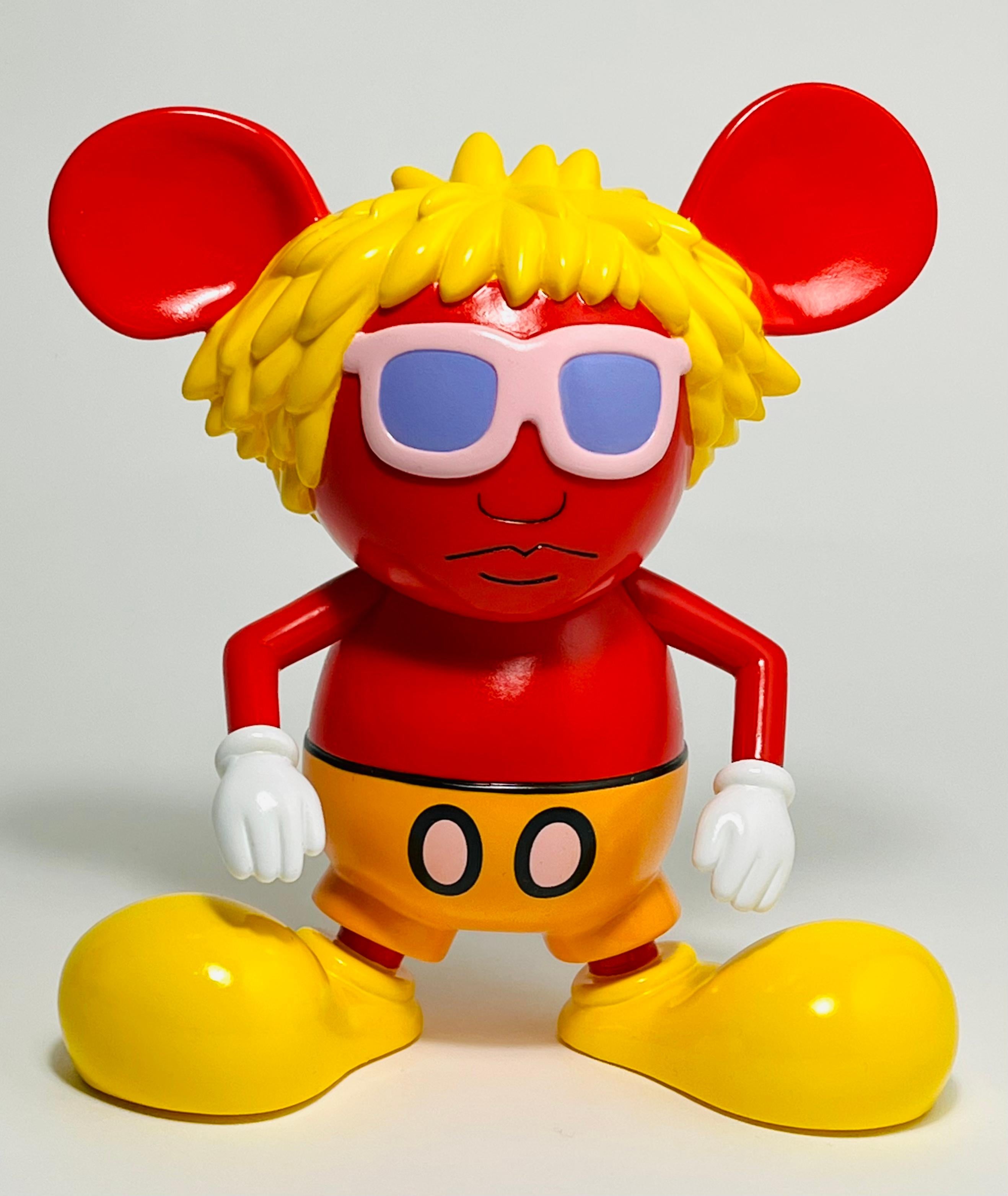 Keith Haring Andy Mouse art toy (Keith Haring Andy Warhol) - Sculpture by (after) Keith Haring